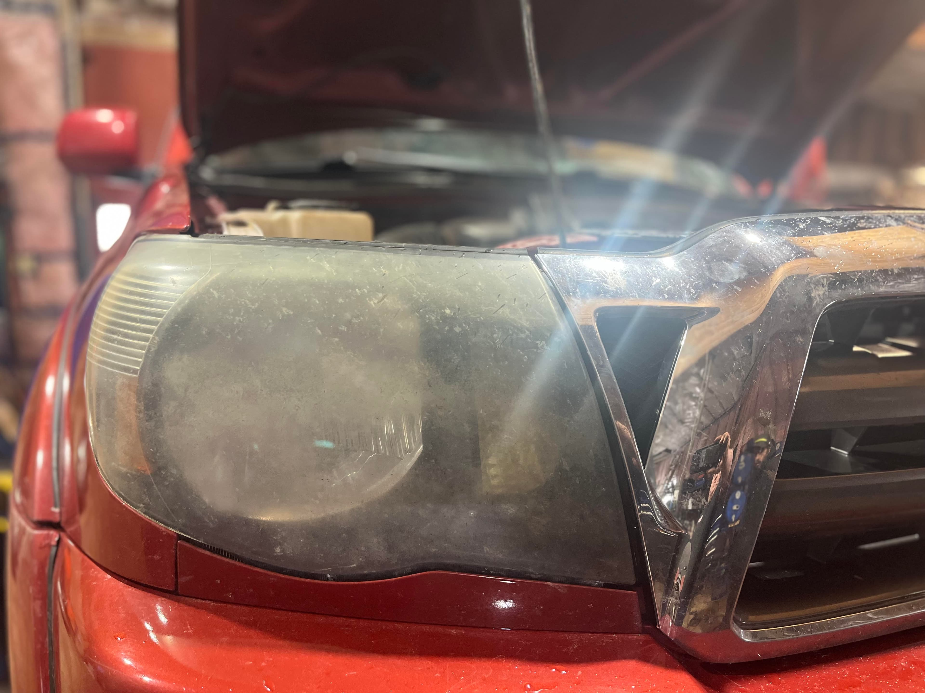 Headlight lens before clarity restoration