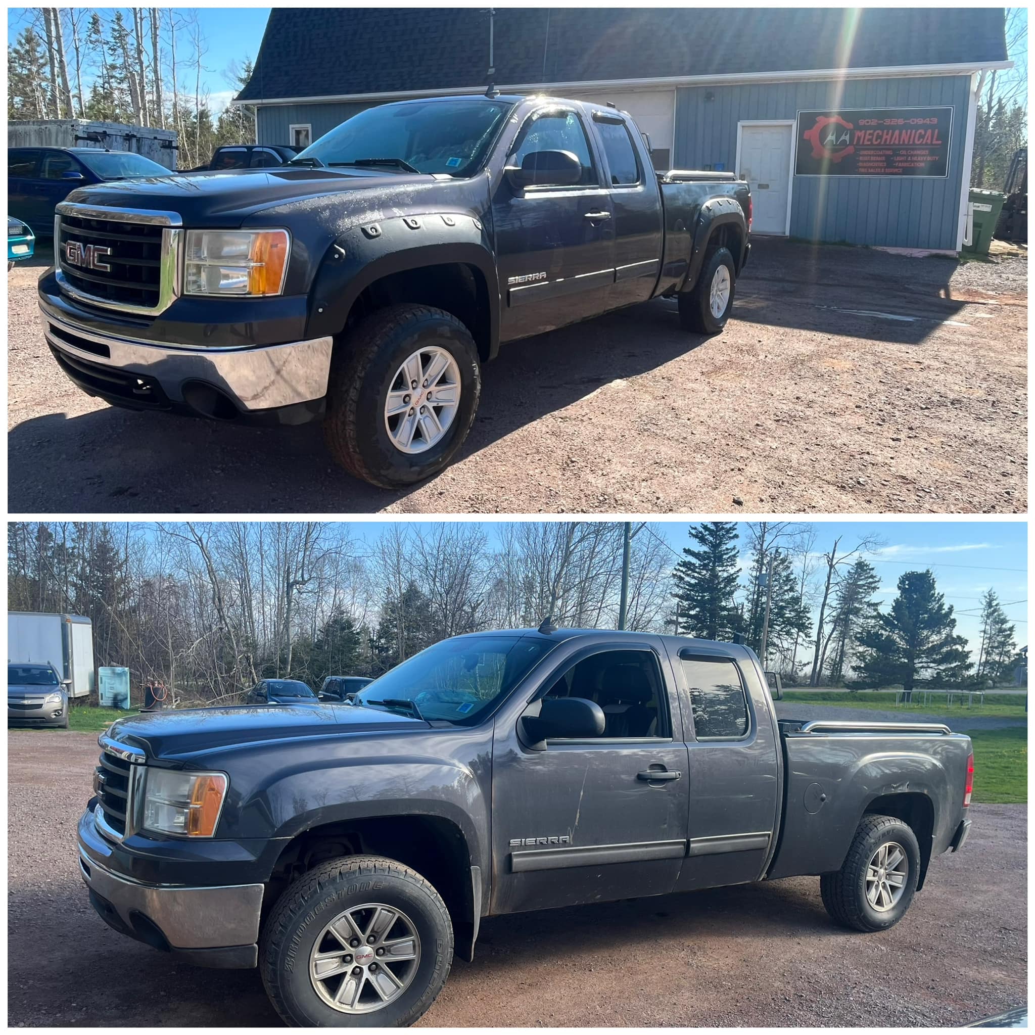 Sierra rocker and cab corner restored from rust-through to sealed finish